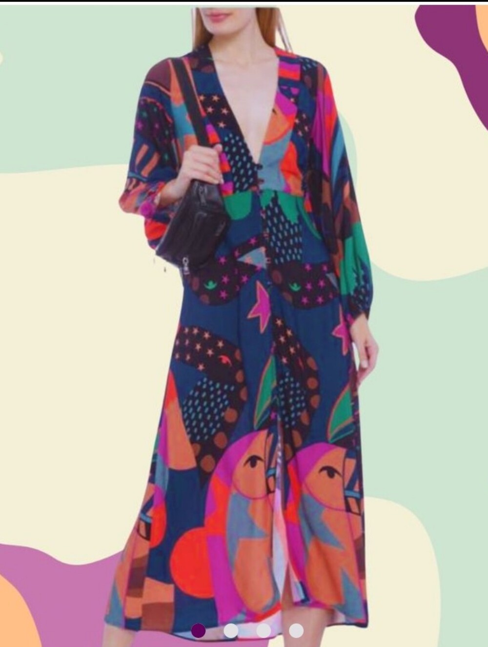 FARM Rio Tuca Maroto Graphic Toucan Print Midi Dress Size Small - Picture 5 of 13